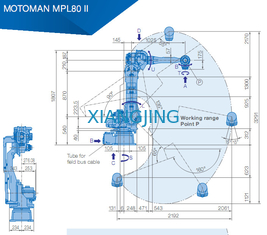 Brazo YASKAWA MPL80 II del robot industrial para los robots del brazo de la carga útil 2061m m de la selección y del lugar 80kg