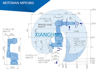 MPX1950 utilizó el robot de Yaskawa para pintar 7kg los robots del brazo de la carga útil 1450m m