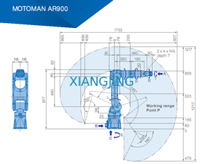 AR900 utilizó el robot de Yaskawa para el robot de soldadura del brazo de la carga útil 927m m de los soldadores 7kg del arco