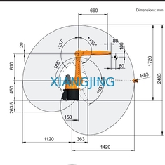 KR10 R1420 utilizó el carril linear de la pista del robot de Kuka para el brazo del robot de soldadura